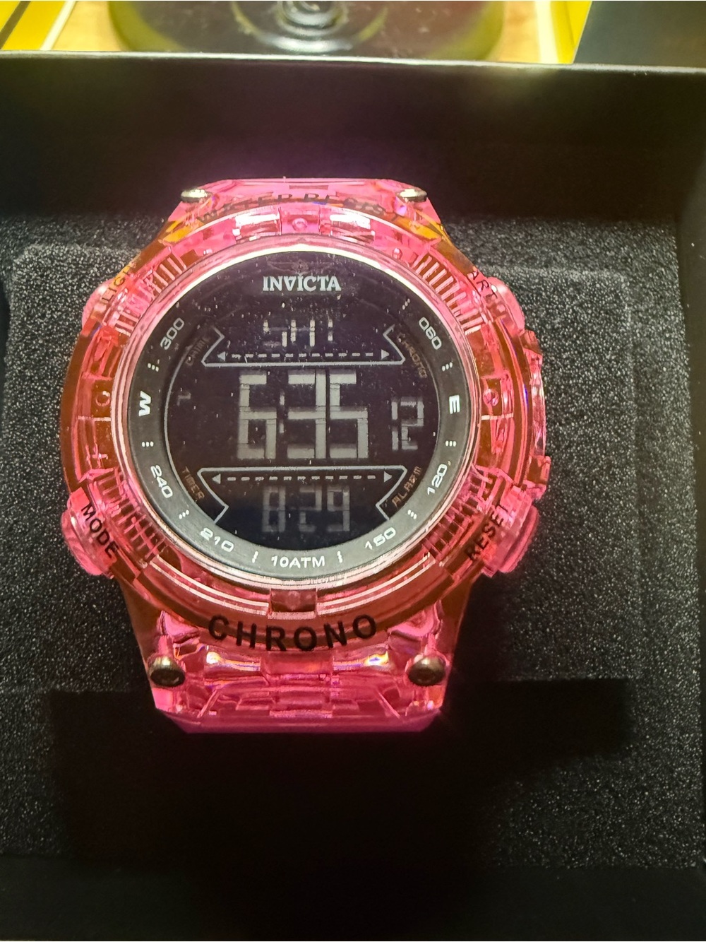 Invicta Pink Transparent Digital Sport Watch